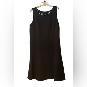 NWT Talbots Black Sleeveless Pearl Neckline Dress